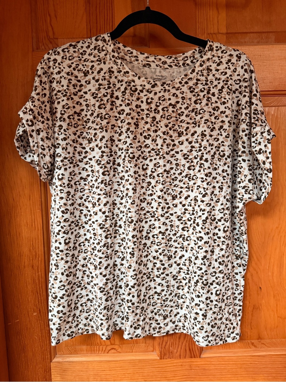 Banana Republic Leopard-Print Short Sleeve Tee - Beige and Black
